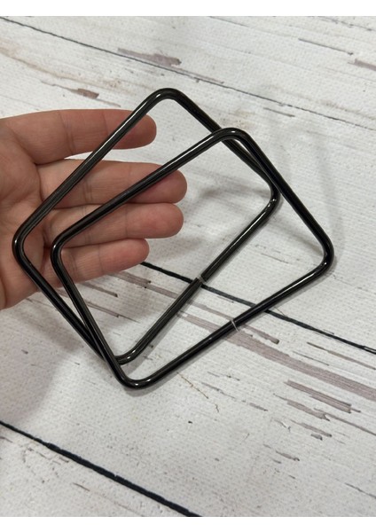 Dikdörtgen Model Metal Çanta Sapı 11 cm 1 Çift