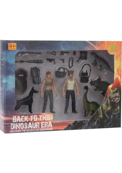 Kadın Erkek Figürlü 3 Dinozorlu ve Aksesuarlı Oyun Seti fırsatları