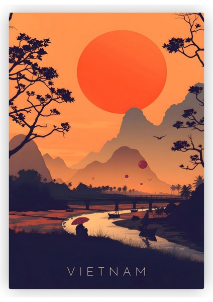 Vietnam Ahşap Poster 20x29 cm
