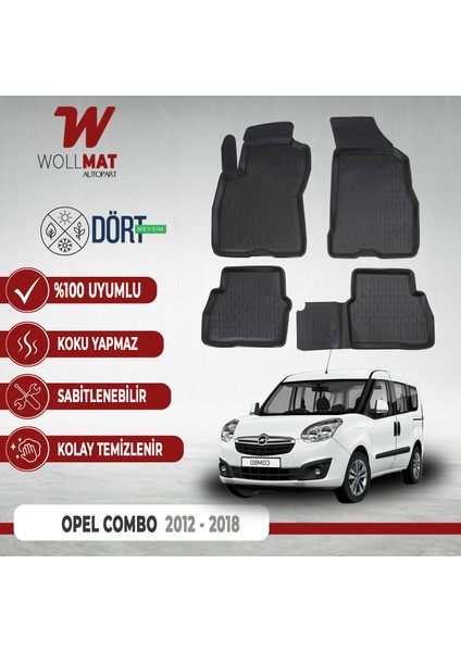Opel Combo Paspas 2012 2018 Arası 3D Havuzlu Paspas Seti