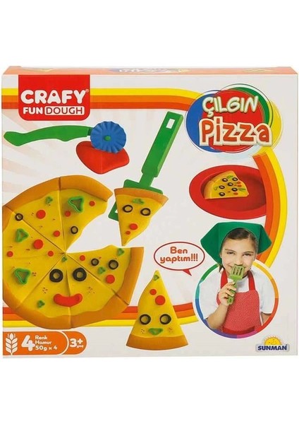Crafy Çılgın Pizza Oyun Hamuru Seti 200 G 10 Parça