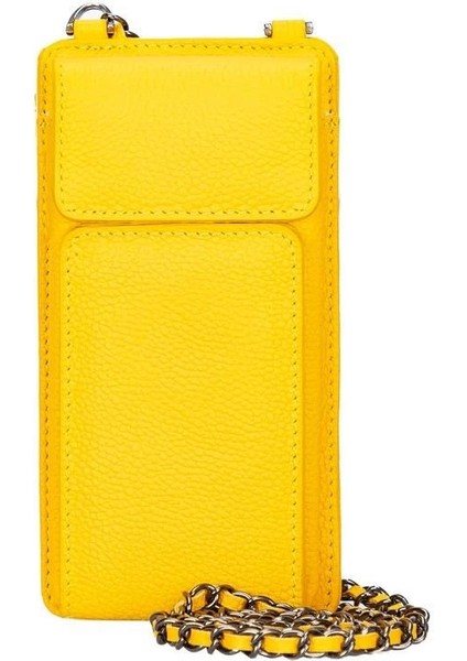 Avjin 6.9 Inch Uyumlu Deri Kılıf Cüzdan Askılı FL12 Sarı modelleri