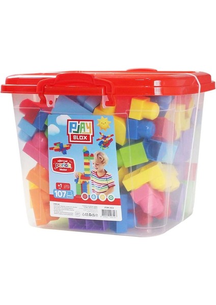 Play Blox Yapı Oyuncakları 107 Parça Kovalı Parlak Renkler Mega Blok Seti 3103 modelleri