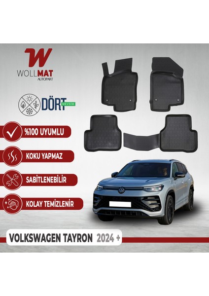 Volkswagen Tayron Paspas 2024 Sonrası Uyumlu 3D Paspas Seti