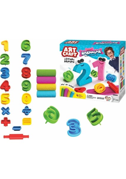 03552 Dede, 3D Rakamlar Hamur Set 200 gr / +3 Yaş