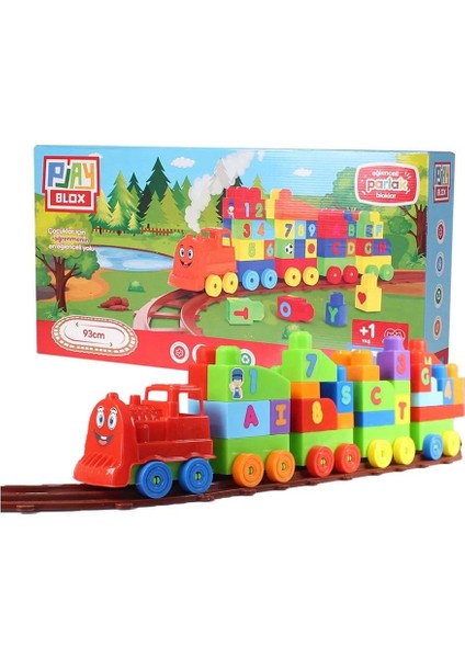 Play Blox Oyuncak Tren Seti 77 Parça Sayılar ve Alfabe Treni Parlak Renkler Mega Blok Seti modelleri