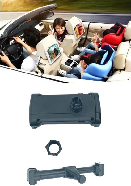 Oto Koltuk Arkası Telefon Tablet Tutucu Ayarlanabilir 360 Derece Dönebilen Pratik Stand