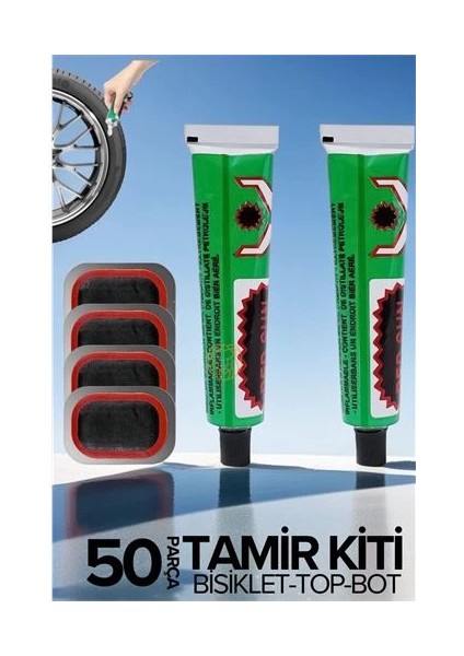Bx Lastik Yaması 50 Li Set Bisiklet Top Bot