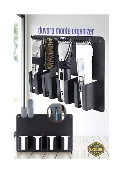 Modacar Berber Kuaför Tıraş Makinesi Organizeri - Tıraş Makine Fırça Tutucu