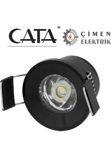 Cata Ct 5270 1,5W LED Spot Siyah Kasa 3200K Gün Işığı