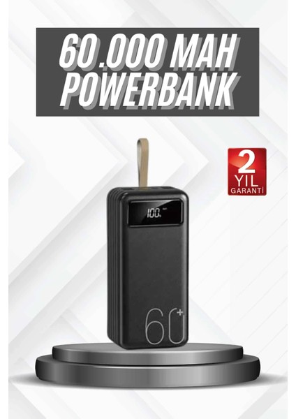 Hızlı Şarj 4 Çıkışlı Powerbank 60.000 Mah Taşınabilir Dijital Göstergeli