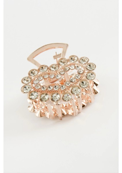 Kalp Taşlı Metal Mandal Toka 4,5 cm