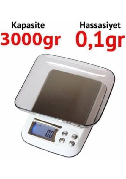 Mini Hassas Terazi 0,1 G, 3000 Gr, Elektronik, Gri, Plastik, Ithalatçı Garantili fiyatları