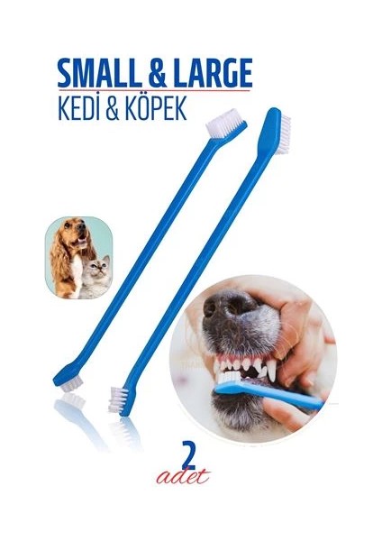 Bx Köpek ve Kedi Diş Fırçası Küçük Büyük Uçlar 2 Adet