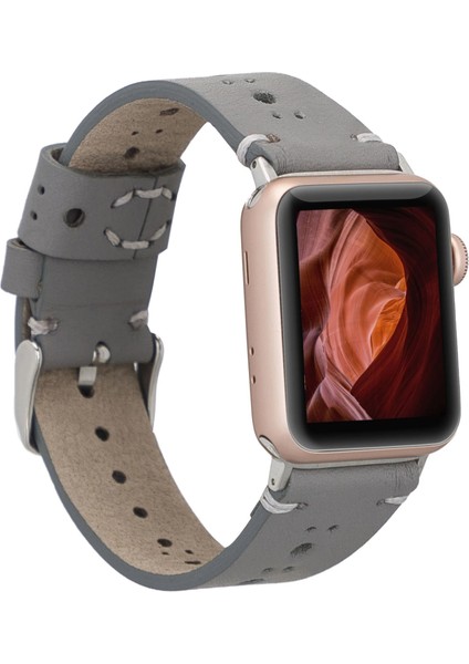 Apple Watch Uyumlu Deri Kordon 38-40-41MM Rst9-Ba8 Gri indirimleri