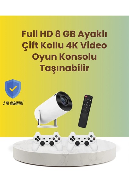 Tçift Kollu Tasarımlı Kablosuz Projeksiyon – 4k, 10.000 Oyun ve Smart App Desteği