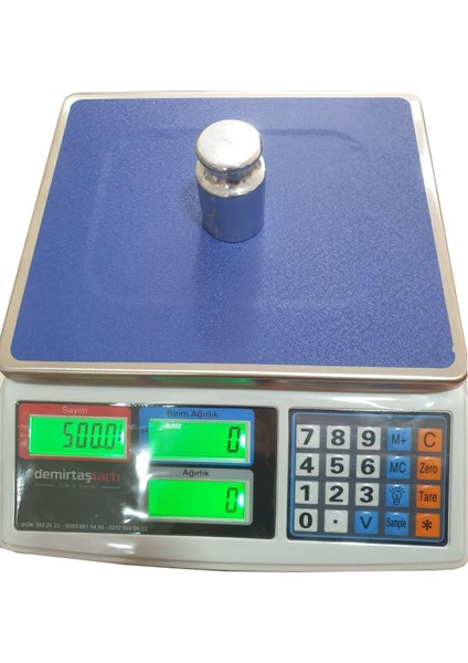 Gri 30 Kg-1 gr Dijital Tartım ve Sayım Terazisi, Plastik, Garantili