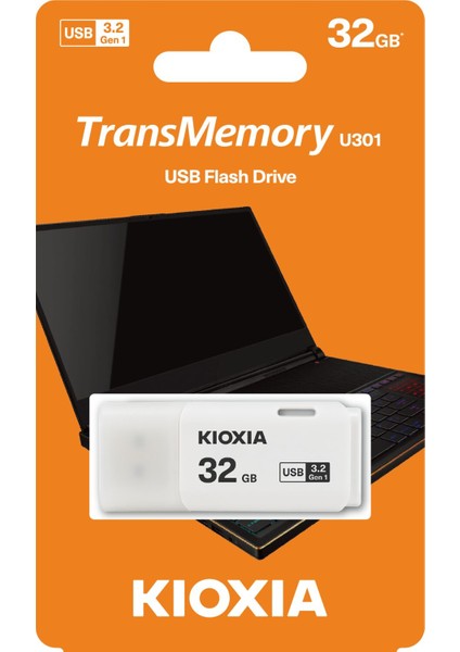 32GB Usb3.2 Gen1 Kıoxıa Beyaz USB Bellek LU301W032GG4