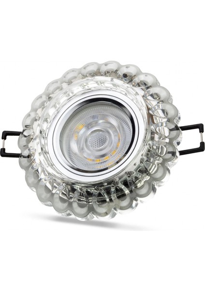 Noas YL65 1667 Geras LED Çerçeveli 4000K Kristal Cam Spot Kasa - Priz ve Anahtar Için Uyumlu Çerçeve