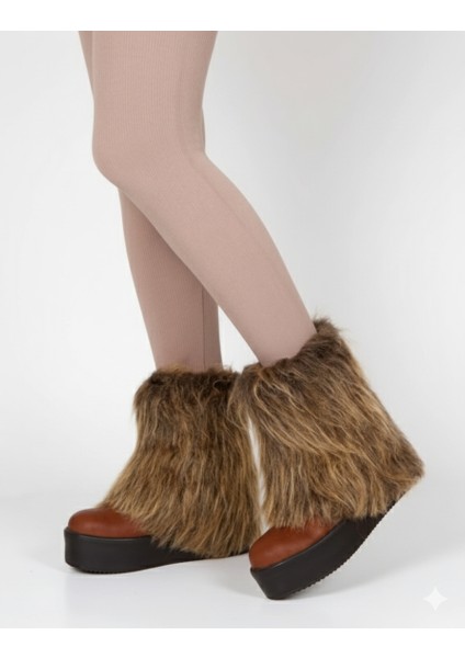 Kadın Tüylü Platform Bot | Kışlık Peluş Detaylı Kalın Taban Bot fiyatları