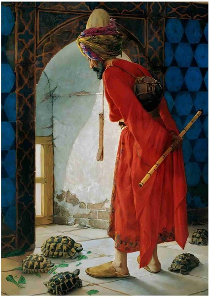 Kaplumbağa Terbiyecisi Osman Hamdi Bey Ahşap (Mdf) Puzzle 1000 - 500 - 255 - 120 Parça Seçenekleri