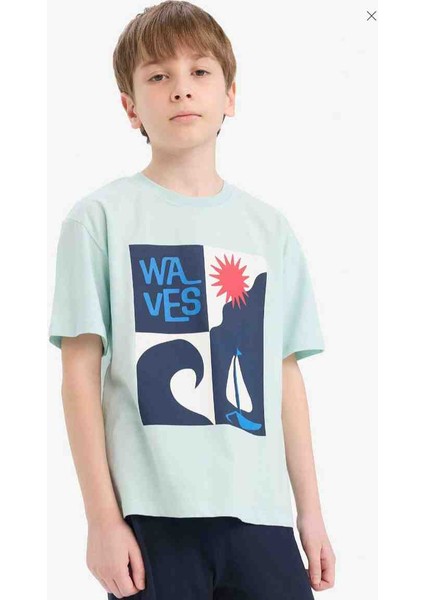 Erkek Çocuk Bisiklet Yaka Kısa Kollu Tişört