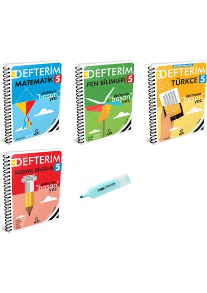 5.sınıf Matematik Fen Türkçe ve Sosyal Akıllı Defterim (Yeni Müfredat)