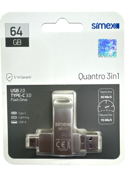 Iphone Uyumlu Flash Bellek Ios Apple Uyumlu 64 GB Otg USB Type C Flash Bellek Disk Pc Uyumlu