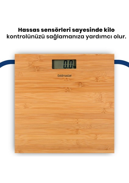 Kahverengi Bambu Dijital Banyo Baskülü, Plastik, Resmi Garantili