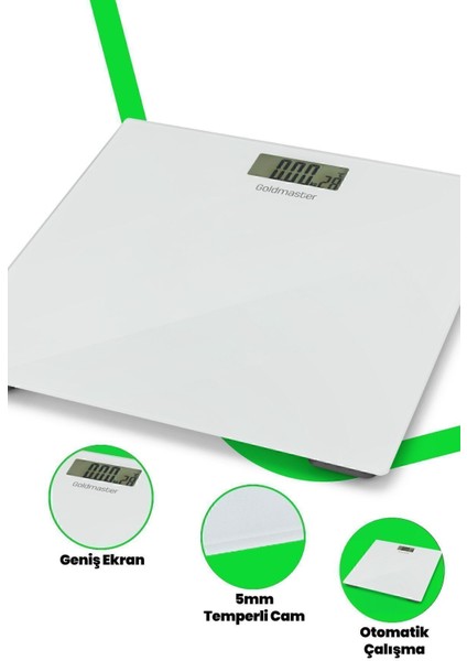 Dijital Banyo Tartısı, Geniş Ekran, 6 mm Temperli Cam, Çok Renkli, Garantili fiyatları