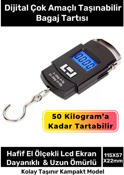 Dijital Taşınabilir El Tartısı, Seyahat, Bagaj ve Çok Amaçlı Kullanım Için Ideal