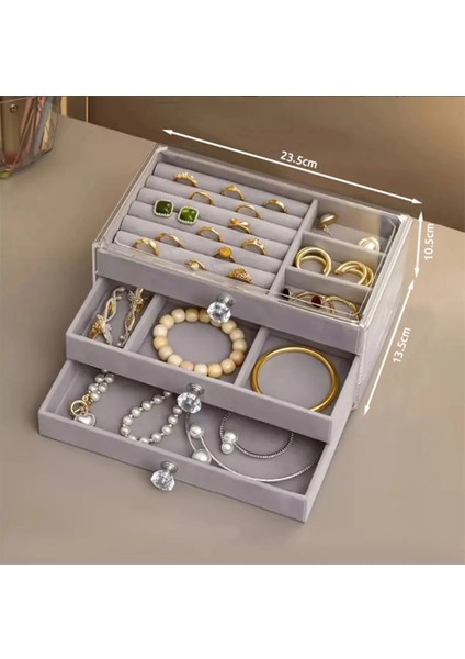 House By House Üç Katlı Çekmeceli Takı Kozmetik Organizer indirimleri