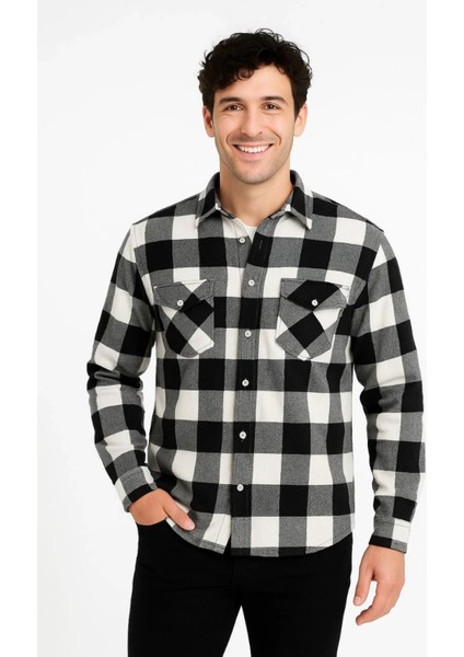 Erkek Oduncu Gömlek – Uzun Kollu, Şardonlu Kumaş, Kareli Desen, Regular Fit, Manşetli, Çift Cepli, Rahat Günlük fiyatları