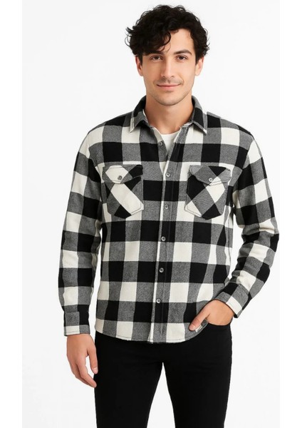 Erkek Oduncu Gömlek – Uzun Kollu, Şardonlu Kumaş, Kareli Desen, Regular Fit, Manşetli, Çift Cepli, Rahat Günlük modelleri