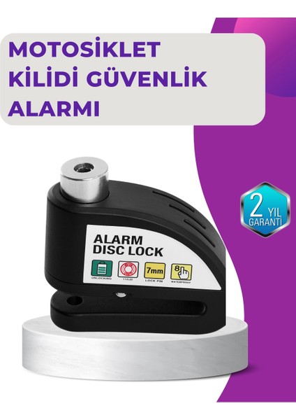 110 Db Alarm Disk Kilidi Motosiklet Scooter Bisiklet Güvenlik