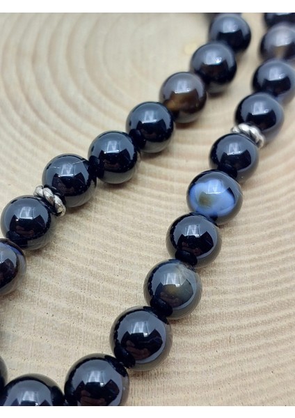 Akik Taşı Siyah Alacalı 33LÜK Özel Tasarım Tesbih 8mm (51330) fırsatları