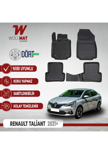 Renault Taliant Uyumlu Paspas 2021 Sonrası 3D Havuzlu Paspas Seti