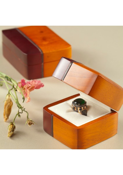 Ahşap Yüzük Kutusu -Safran fiyatları