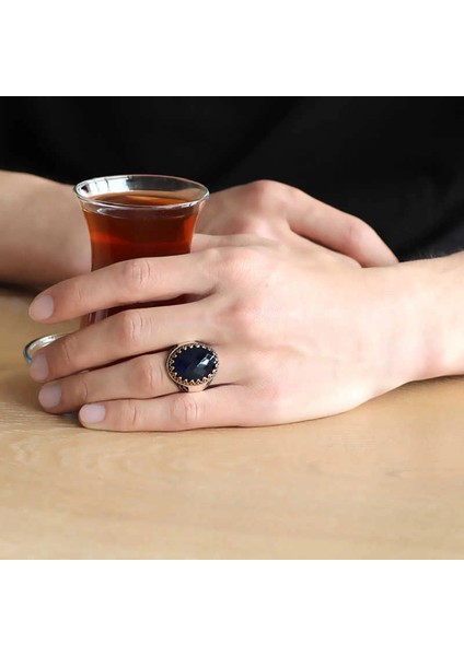 Gümüş Siyah Zirkon Taşlı Erkek Yüzük fiyatları