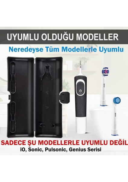 Oral B Şarjlı Diş Fırçası Koruma Kabı Hijyenik Saklama Kabı Tüm Modeller Için Uyumlu Siyah