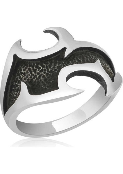 ​gümüş Dövme Desenli Erkek Yüzük