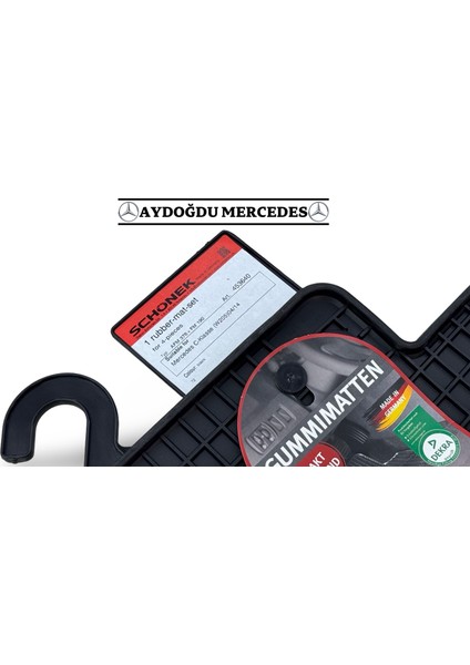 Mercedes-Benz C-Serisi W205 Schönek Kauçuk Paspas Takımı Siyah Made In Germany (2014-2021) modelleri