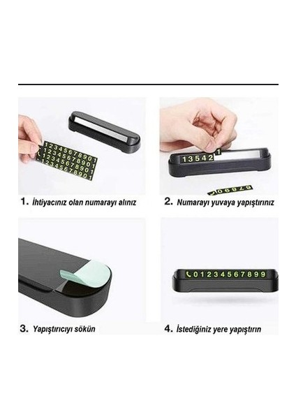 Araç Içi Park Telefon Numarası Fosforlu Numaratör Oto Cam Kartı fırsatları