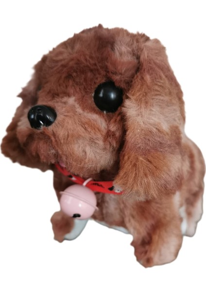 Pilli Oyuncak Köpek , Hareketli , Sesli , Tasmalı , Minik Çanlı Oyuncak Köpek