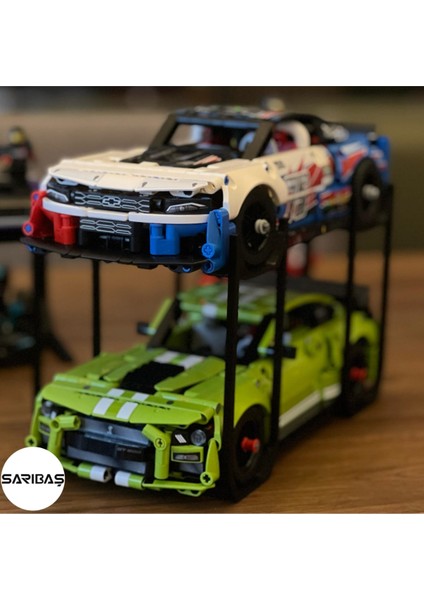 Technic Yapım Oyuncakları - Koleksiyonluk 1:16 Ölçek Model Araba Uyumlu 2 Katlı - Sergi Stant modelleri