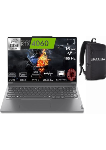 Thinkbook 16P G5 Irx I9-14900HX 21N50024TR-022 128GB 1tb+1tb RTX4060 8gb Freedos 16" 165Hz Notebook