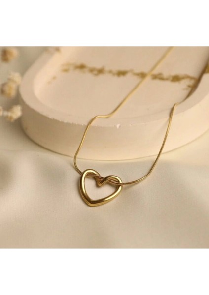 Kalpli Gold Renk Çelik Kolye modelleri