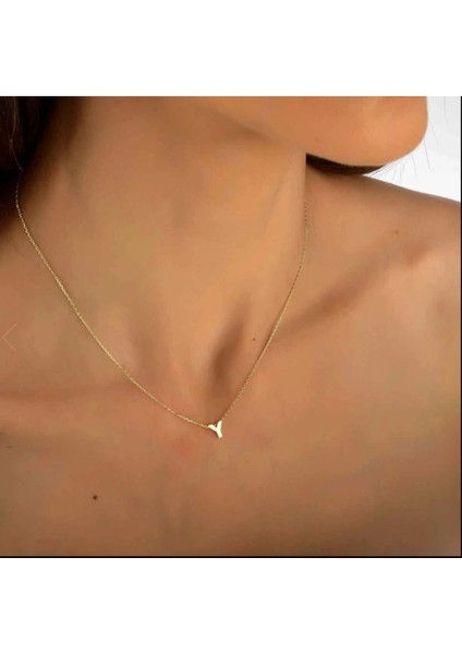 Harf Kolye Çelik Gold Renkli