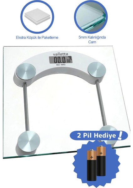 Turuncu Dijital Cam Baskül, 180 Kg, LCD Ekran, Garanti, Estetik ve Dayanıklı Tasarım