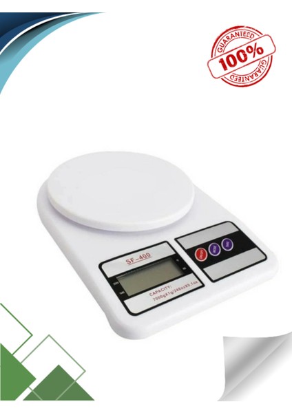 Dijital Hassas Mutfak Tartısı, 10 kg Ölçüm, Hafif ve Kullanışlı, Parlak Beyaz Renk